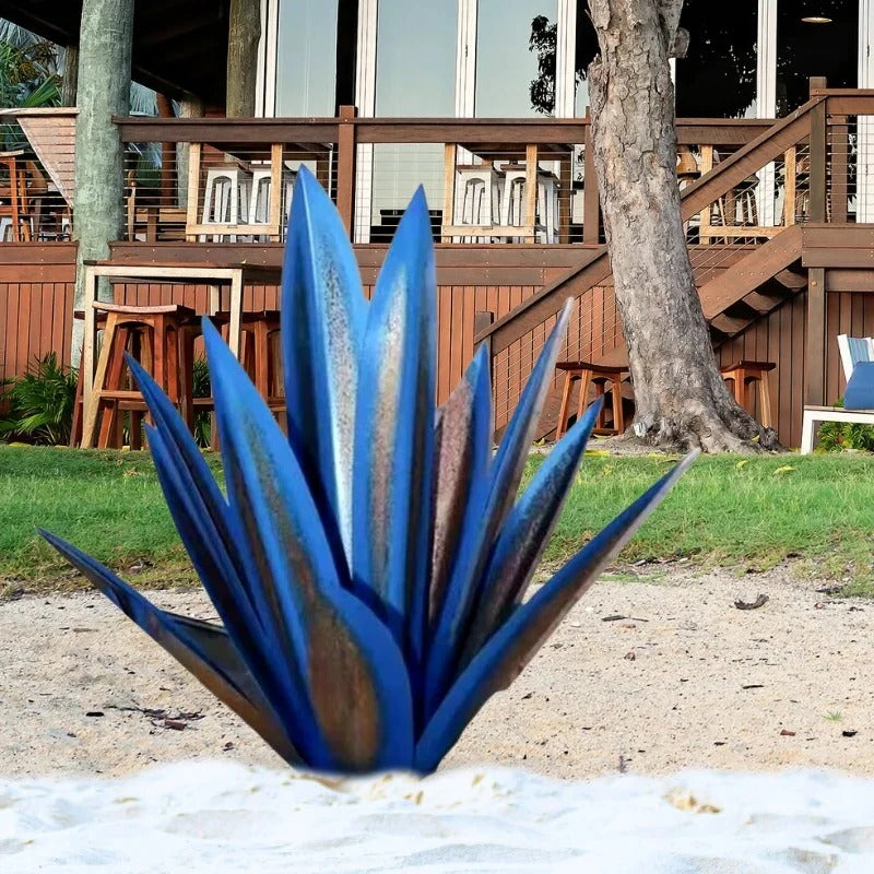 Metal Agave Plant with Rustic Patina and Weather-Resistant Steel, 28 Inch Valideals Outlet