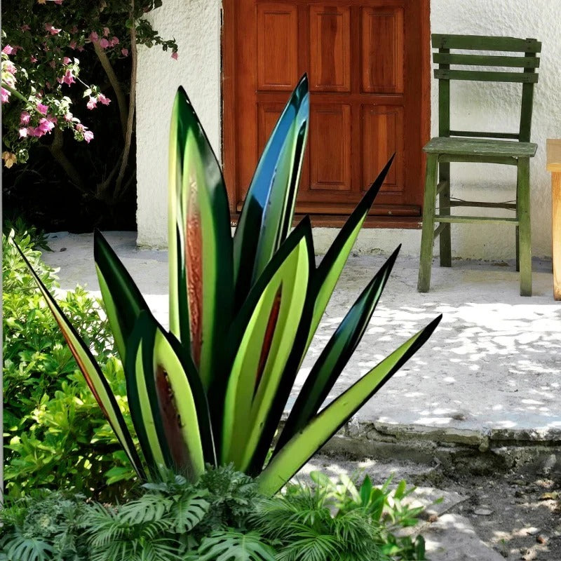Metal Agave Plant with Rustic Patina and Weather-Resistant Steel, 28 Inch Valideals Outlet