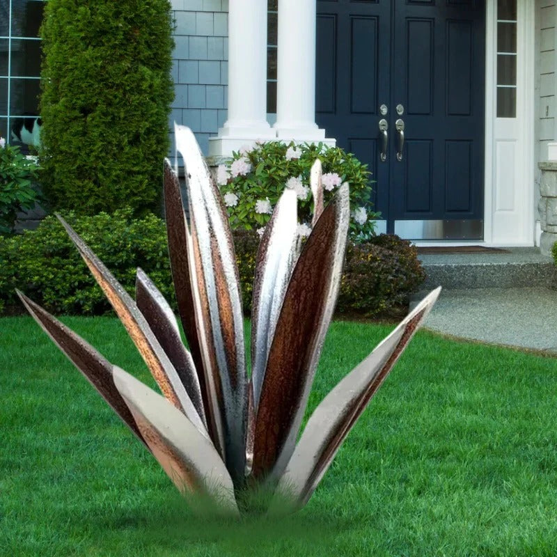 Metal Agave Plant with Rustic Patina and Weather-Resistant Steel, 28 Inch Valideals Outlet