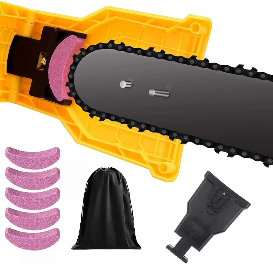 Chainsaw Chain Sharpener with Dual Locating Pins and Replaceable Stone for 14-20in Bars Valideals Outlet