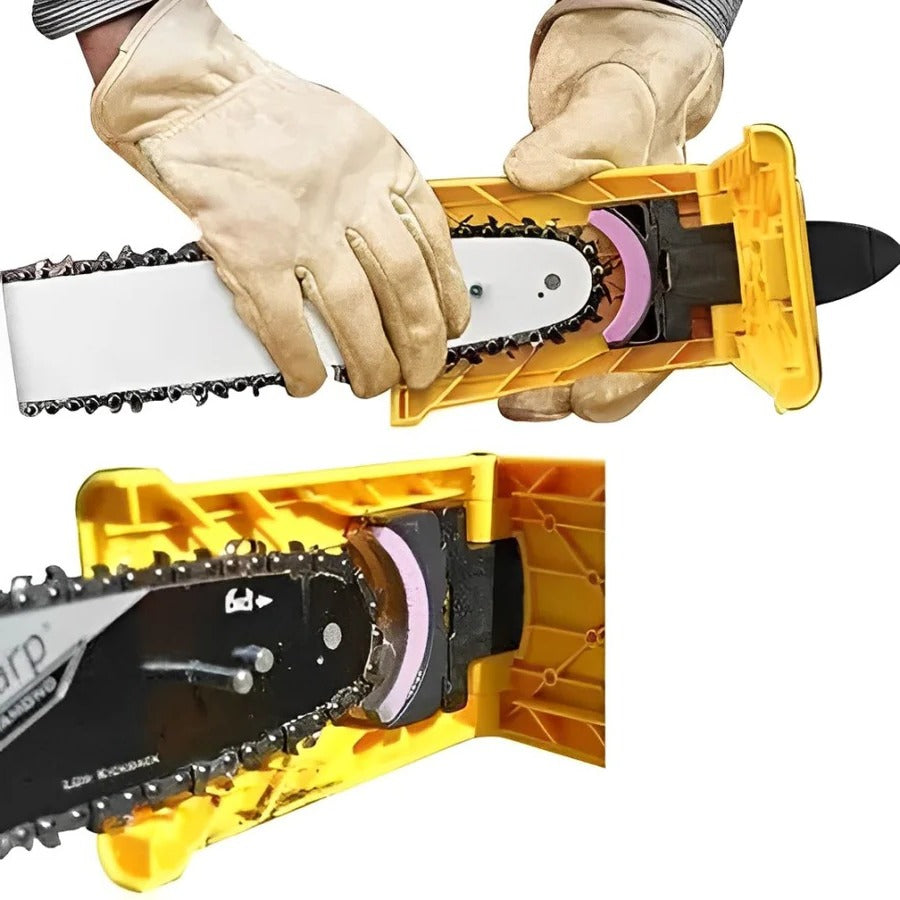 Chainsaw Chain Sharpener with Dual Locating Pins and Replaceable Stone for 14-20in Bars Valideals Outlet