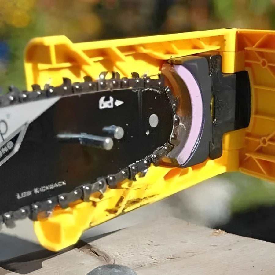 Chainsaw Chain Sharpener with Dual Locating Pins and Replaceable Stone for 14-20in Bars Valideals Outlet