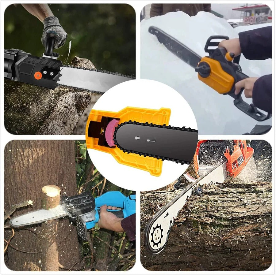 Chainsaw Chain Sharpener with Dual Locating Pins and Replaceable Stone for 14-20in Bars Valideals Outlet