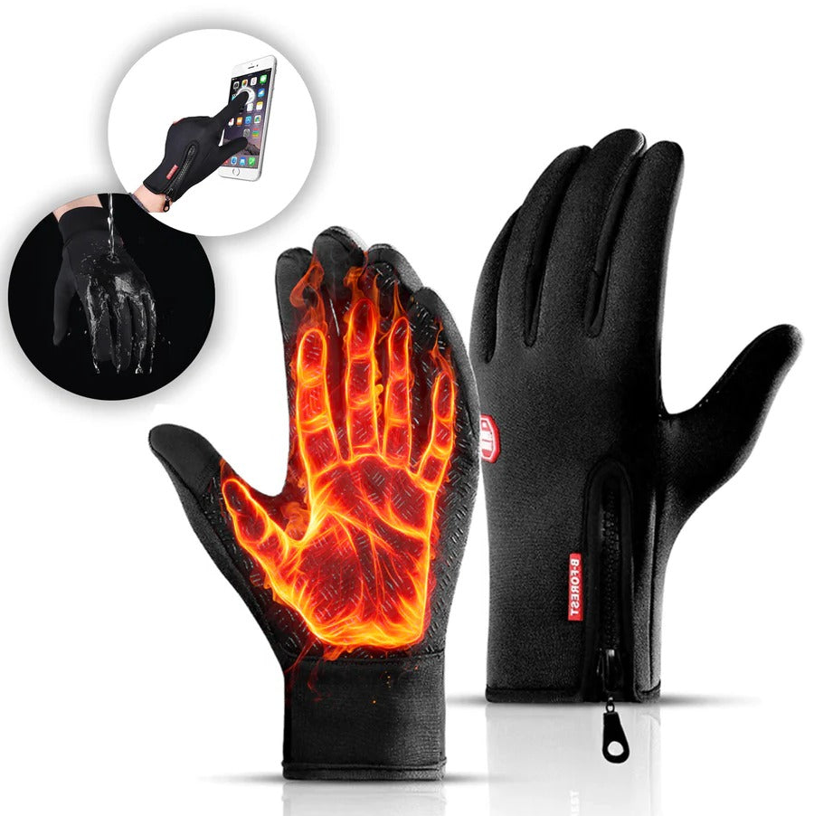 Touchscreen Winter Gloves with Thermal Fleece Lining and Windproof Shell, Zippered Cuff Valideals Outlet