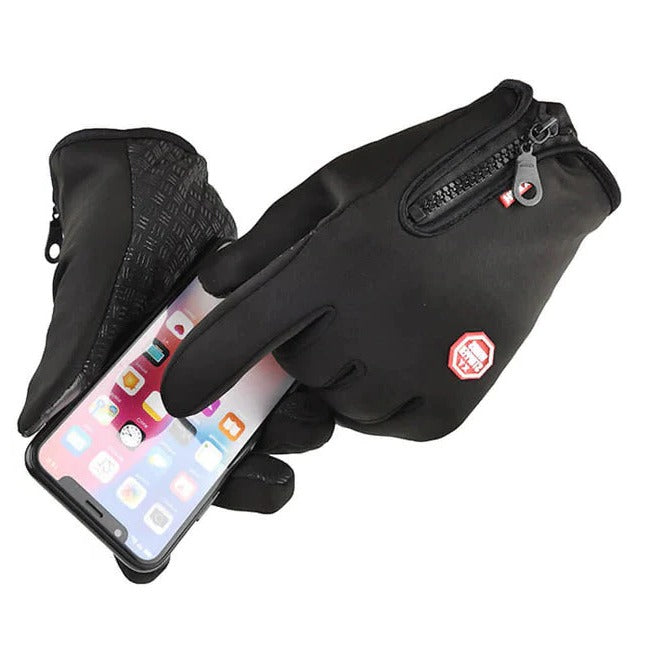 Touchscreen Winter Gloves with Thermal Fleece Lining and Windproof Shell, Zippered Cuff Valideals Outlet
