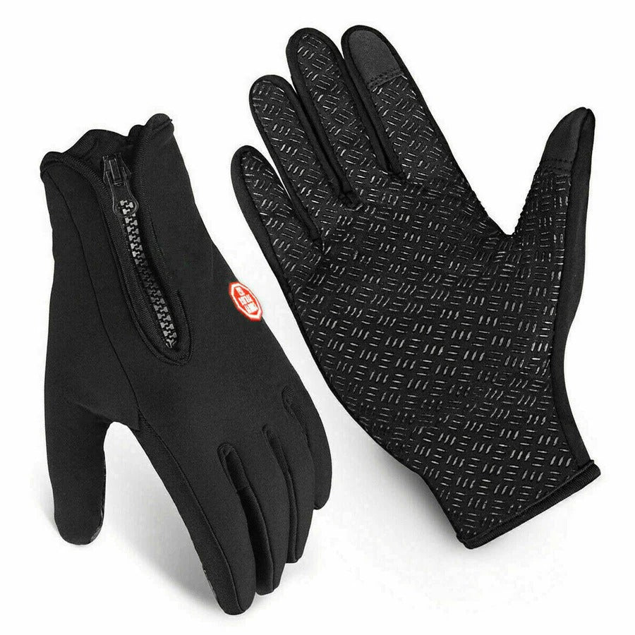 Touchscreen Winter Gloves with Thermal Fleece Lining and Windproof Shell, Zippered Cuff Valideals Outlet