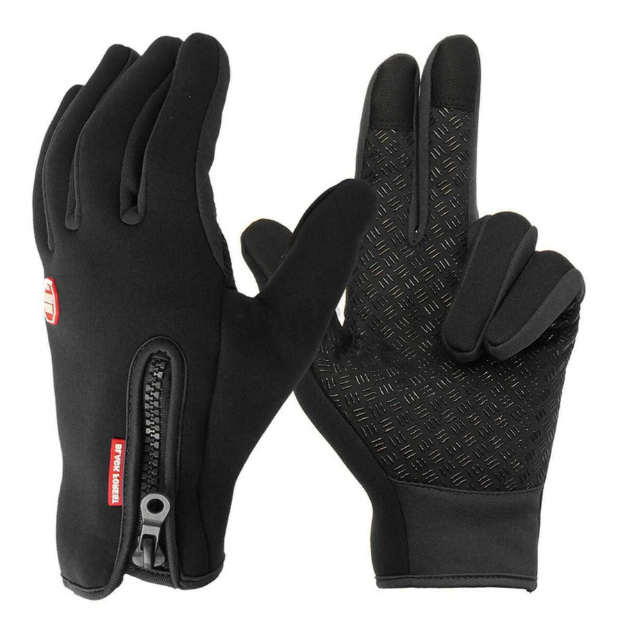 Touchscreen Winter Gloves with Thermal Fleece Lining and Windproof Shell, Zippered Cuff Valideals Outlet