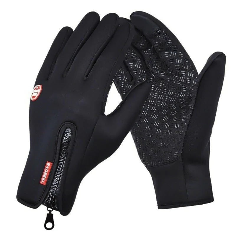 Touchscreen Winter Gloves with Thermal Fleece Lining and Windproof Shell, Zippered Cuff Valideals Outlet