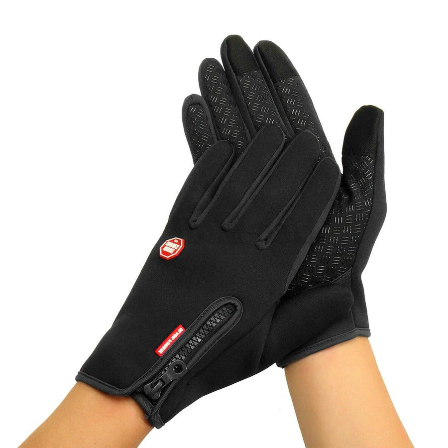 Touchscreen Winter Gloves with Thermal Fleece Lining and Windproof Shell, Zippered Cuff Valideals Outlet