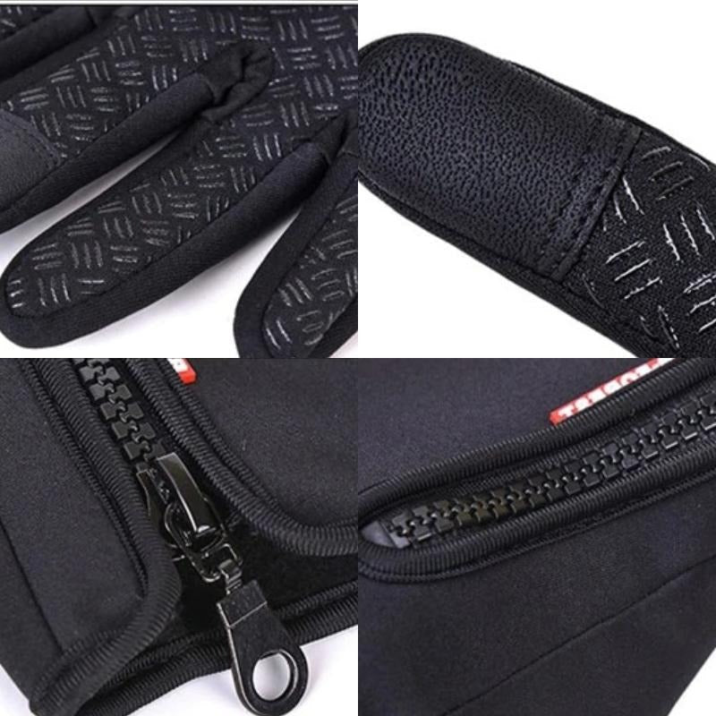 Touchscreen Winter Gloves with Thermal Fleece Lining and Windproof Shell, Zippered Cuff Valideals Outlet