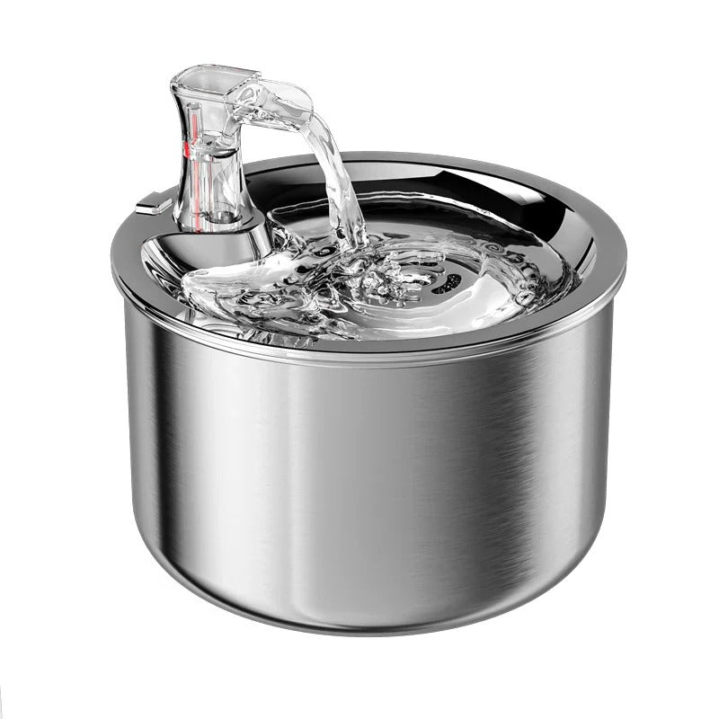 Cat Water Fountain with Stainless Steel Bowl and Four-Layer Filter, 2.1 Qt USB Charging Valideals Outlet