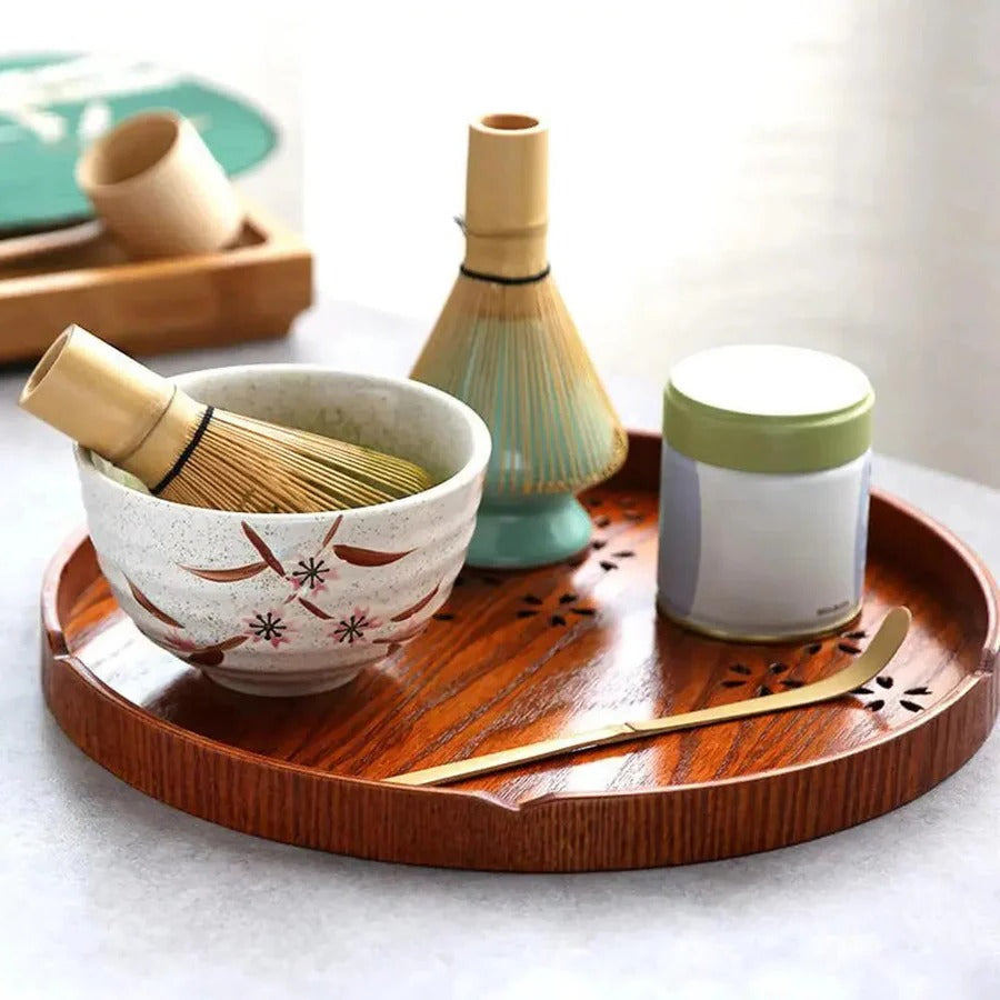 Matcha Tea Set with Handmade Bamboo Whisk and Spoon, Glazed Ceramic Bowl Valideals Outlet