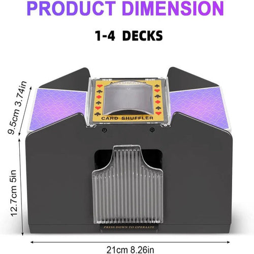 Automatic Card Shuffler with Two-Deck Capacity and Front Output Tray, Battery Powered Valideals Outlet