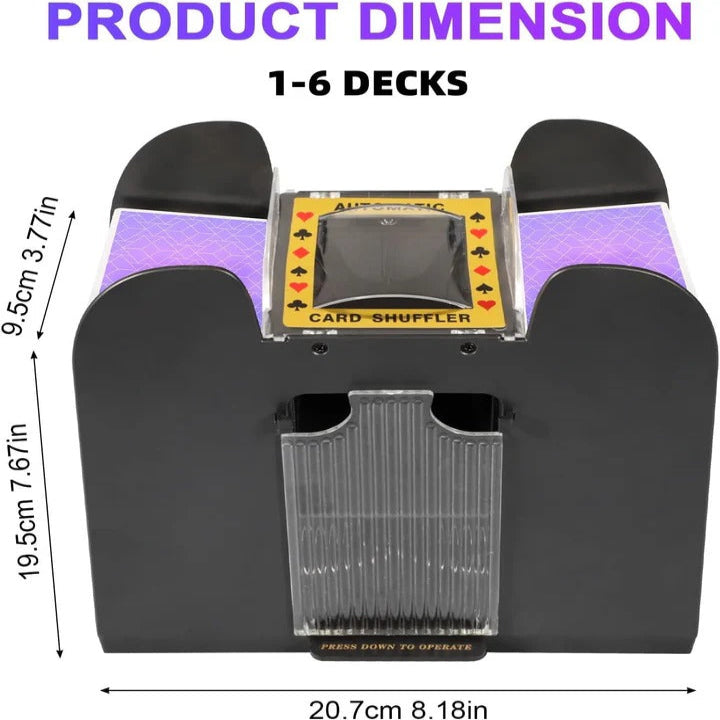 Automatic Card Shuffler with Two-Deck Capacity and Front Output Tray, Battery Powered Valideals Outlet