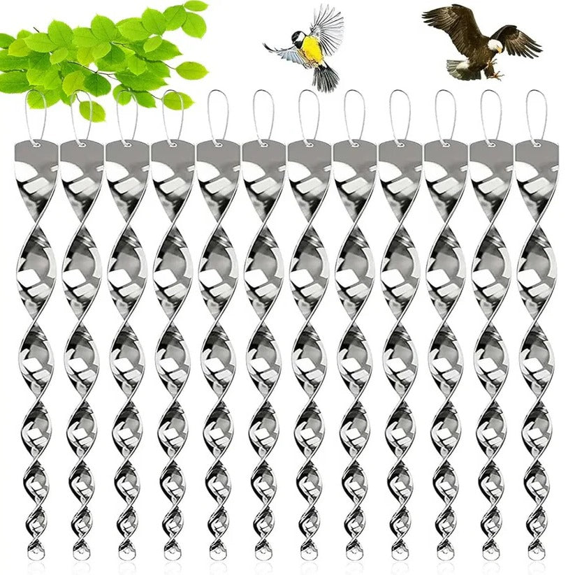 Reflective Bird Deterrent Spiral Rod with Rope and Wind Power, Pack of 12 or 24 Valideals Outlet
