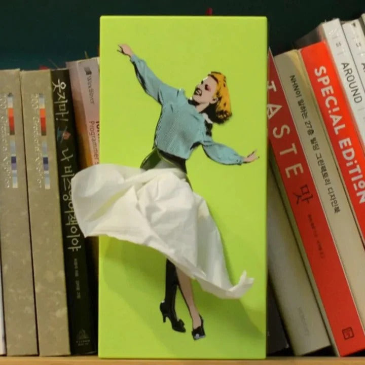 Tissue Box Cover with Spinning Skirt and Weighted Base, Fits Standard Boxes Valideals Outlet