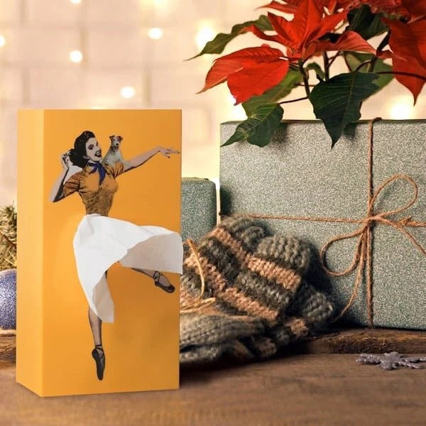 Tissue Box Cover with Spinning Skirt and Weighted Base, Fits Standard Boxes Valideals Outlet
