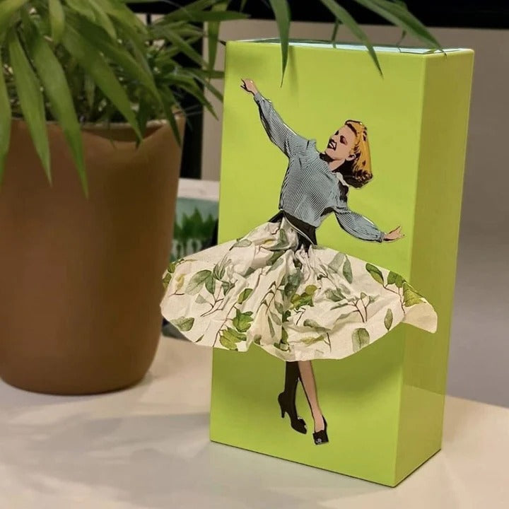 Tissue Box Cover with Spinning Skirt and Weighted Base, Fits Standard Boxes Valideals Outlet