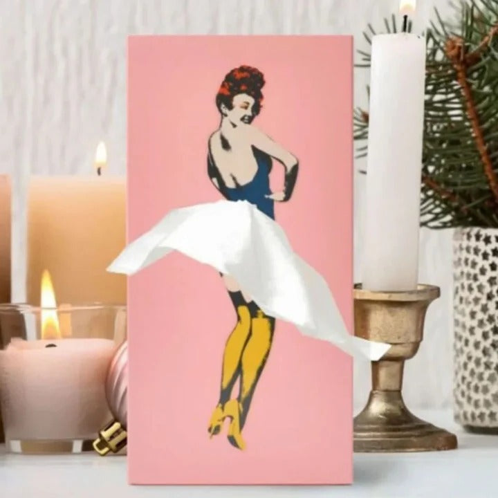 Tissue Box Cover with Spinning Skirt and Weighted Base, Fits Standard Boxes Valideals Outlet