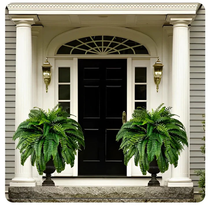 Artificial Boston Fern with 18 Full Fronds and Washable UV-Stable Material, Indoor/Outdoor Valideals Outlet
