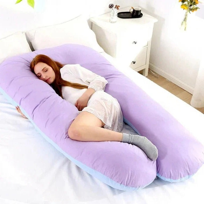 Full Body Pillow with Adjustable Memory Foam and Removable Jersey Cover, U-Shaped Valideals Outlet