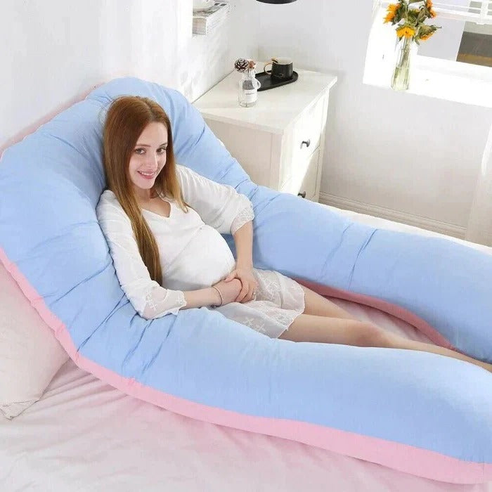 Full Body Pillow with Adjustable Memory Foam and Removable Jersey Cover, U-Shaped Valideals Outlet