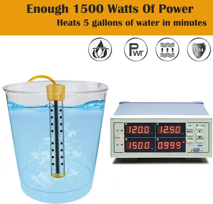 Immersion Water Heater with Digital Thermometer and Safety Guard for 10L Buckets Valideals Outlet