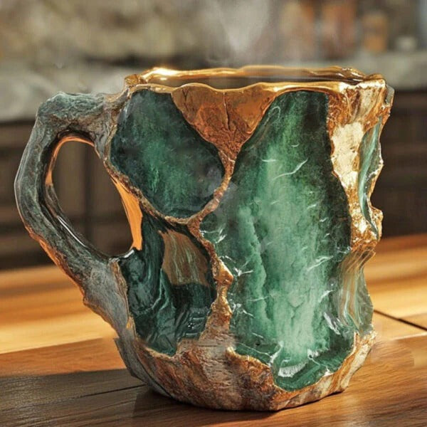 Crystal Coffee Mug with Faceted Mineral Body and Heat-Resistant Wide Rim, 10.14 Fl Oz Valideals Outlet