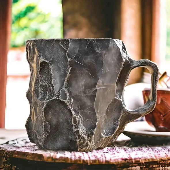 Crystal Coffee Mug with Faceted Mineral Body and Heat-Resistant Wide Rim, 10.14 Fl Oz Valideals Outlet