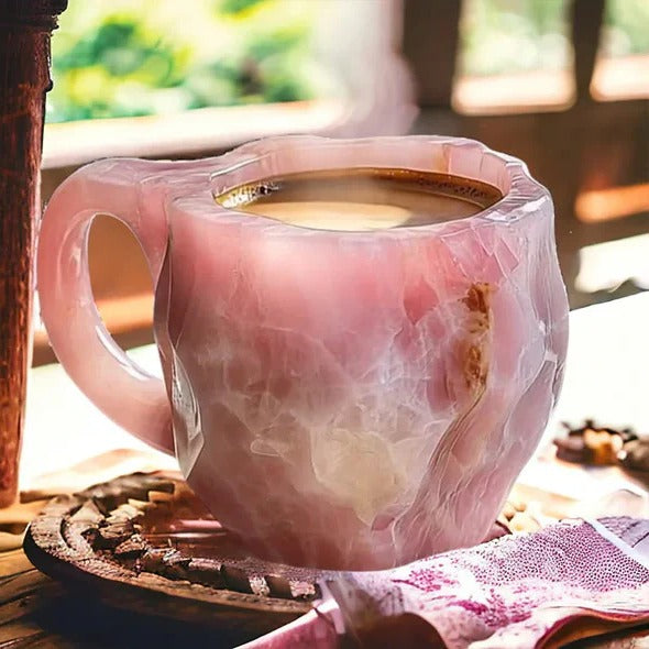 Crystal Coffee Mug with Faceted Mineral Body and Heat-Resistant Wide Rim, 10.14 Fl Oz Valideals Outlet