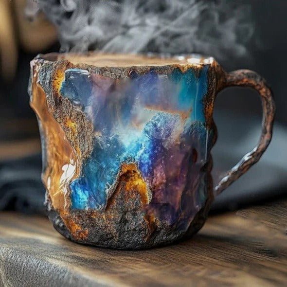 Crystal Coffee Mug with Faceted Mineral Body and Heat-Resistant Wide Rim, 10.14 Fl Oz Valideals Outlet