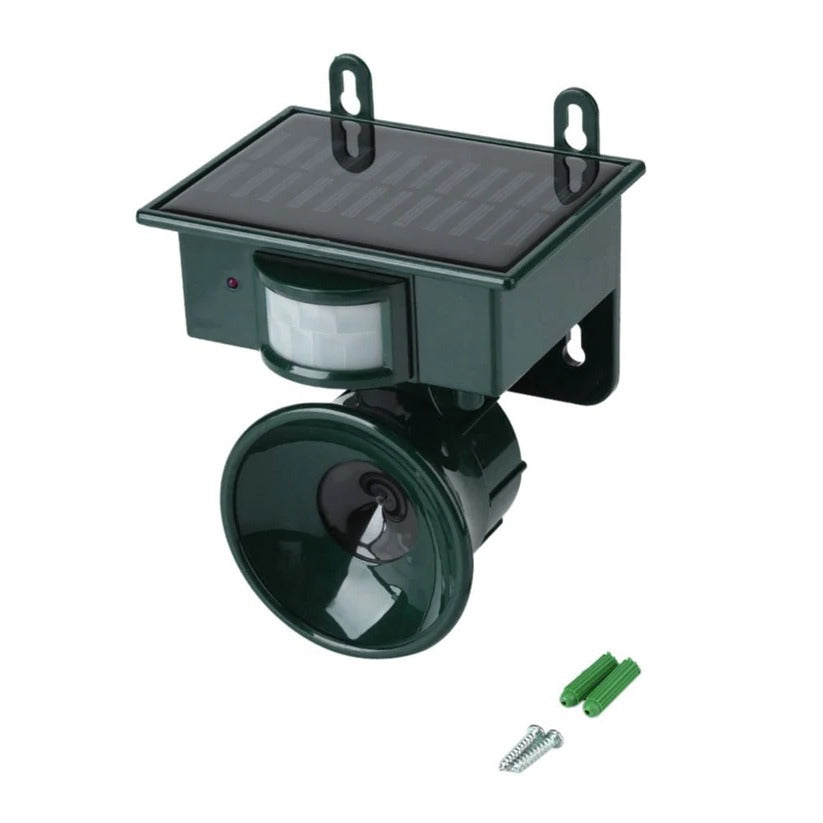 Solar Motion Sensor Bird Repeller with Adjustable Sound and Mount Options, Weatherproof Valideals Outlet