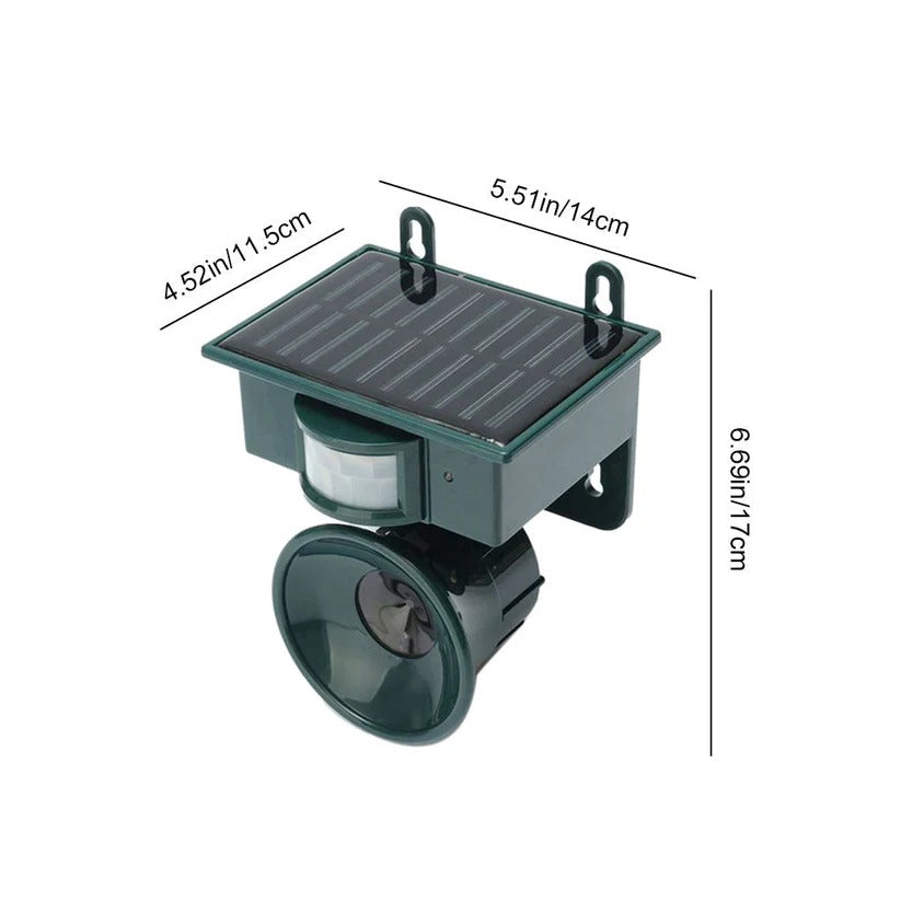 Solar Motion Sensor Bird Repeller with Adjustable Sound and Mount Options, Weatherproof Valideals Outlet