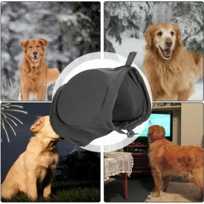 Dog Noise-Reducing Ear Muffs with Hoodie Warm Lining and Adjustable Pull Cord Valideals Outlet