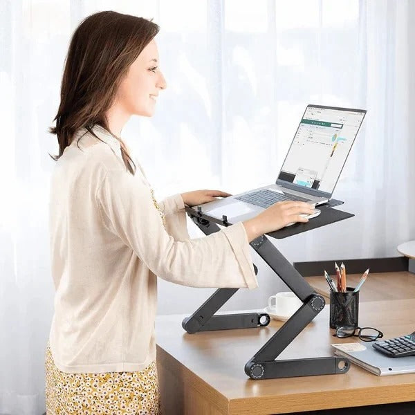 Adjustable Laptop Stand with Aluminum Alloy and Detachable Mousepad, Fits 7 to 21in Laptops Valideals Outlet