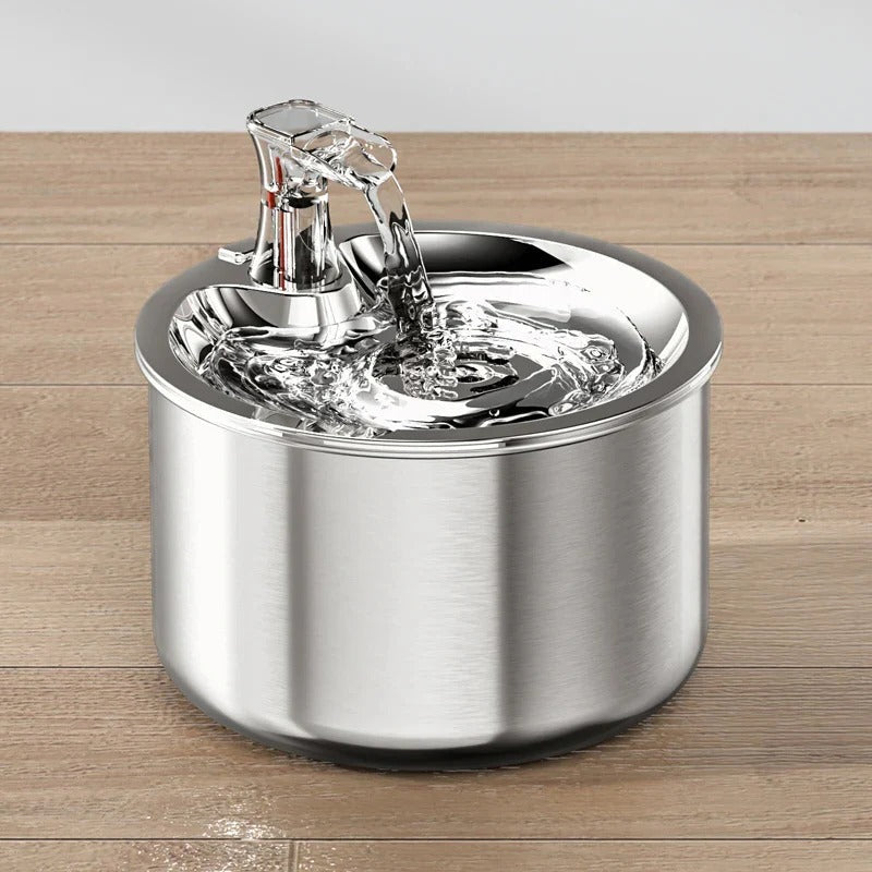 Cat Water Fountain with Stainless Steel Bowl and Four-Layer Filter, 2.1 Qt USB Charging Valideals Outlet
