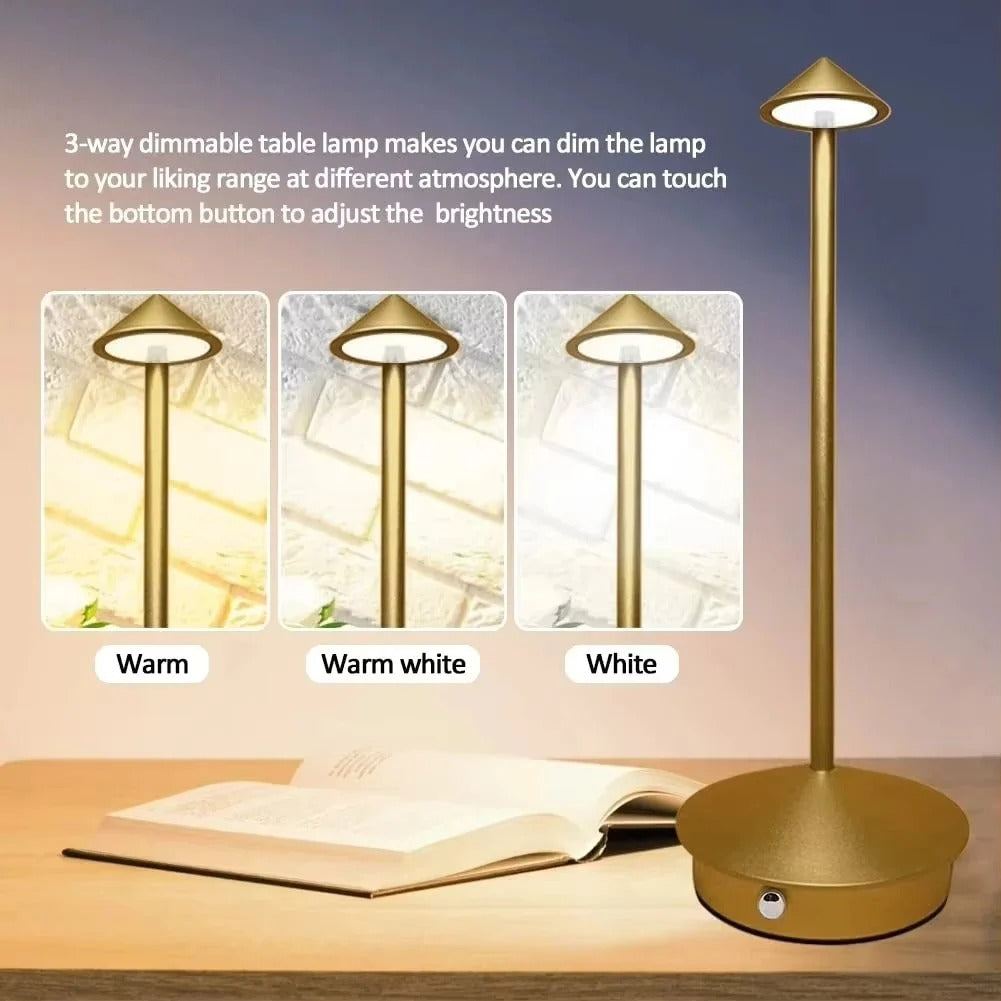 Rechargeable LED Desk Lamp with Touch Control and 3 Color Modes, Portable Cordless Design Valideals Outlet