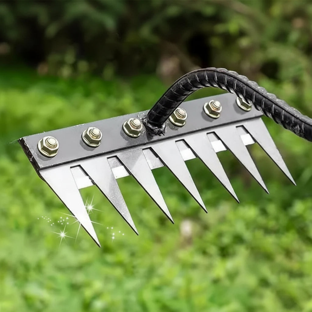 Garden Weeding Rake with Carbon Steel Tines and Comfort Grip, Fits Standard Handle Valideals Outlet