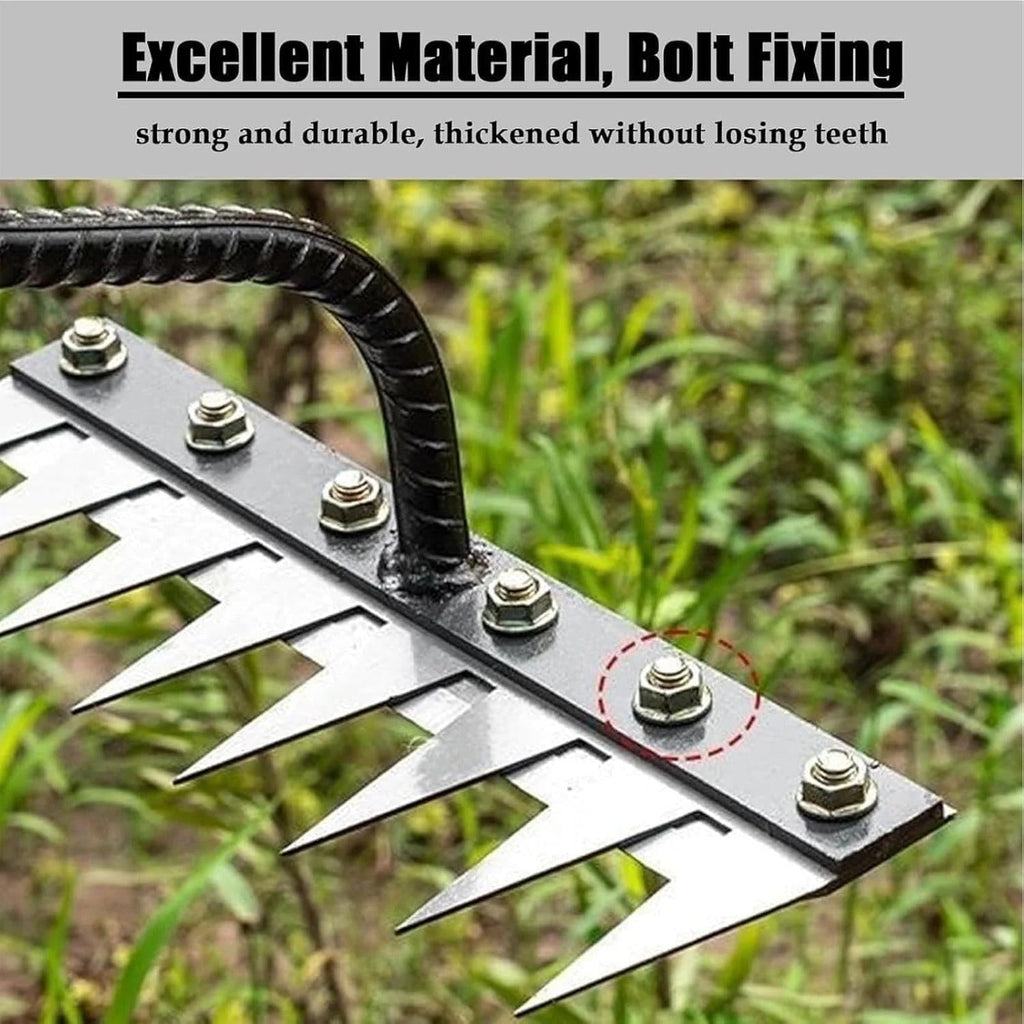Garden Weeding Rake with Carbon Steel Tines and Comfort Grip, Fits Standard Handle Valideals Outlet
