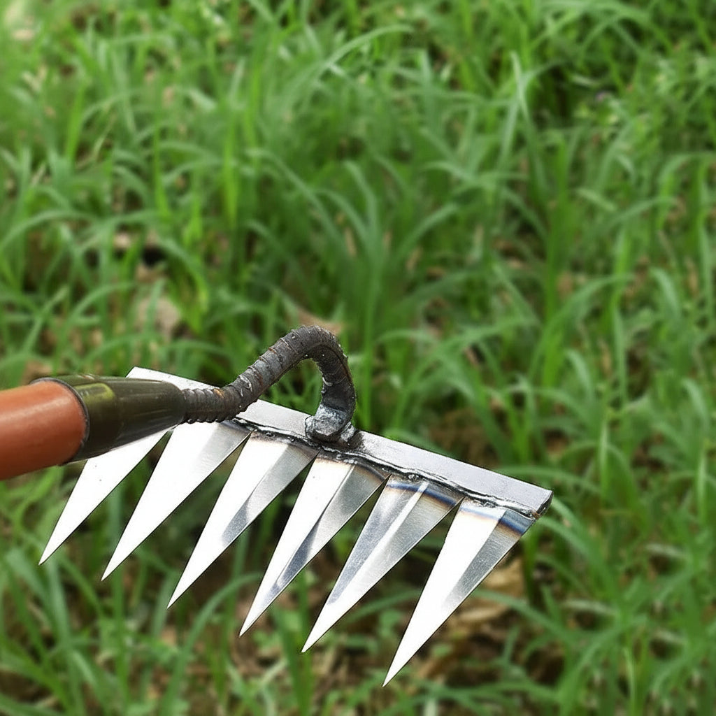 Garden Weeding Rake with Carbon Steel Tines and Comfort Grip, Fits Standard Handle Valideals Outlet