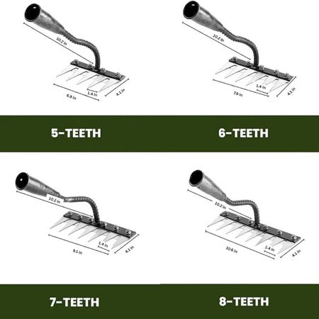 Garden Weeding Rake with Carbon Steel Tines and Comfort Grip, Fits Standard Handle Valideals Outlet