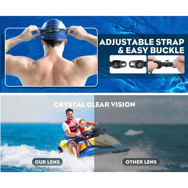Swim Goggles with Anti Fog Polycarbonate Lenses and Wide Peripheral Frame Valideals Outlet