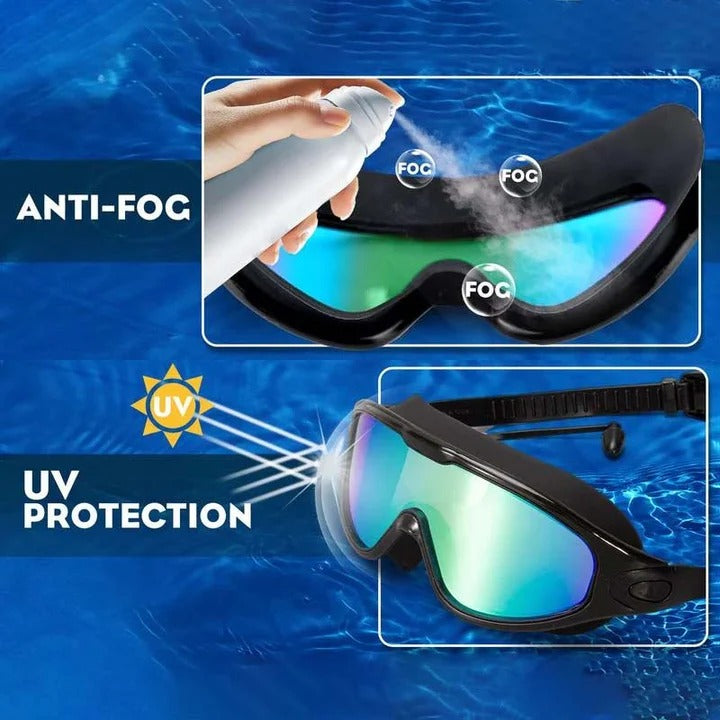 Swim Goggles with Anti Fog Polycarbonate Lenses and Wide Peripheral Frame Valideals Outlet