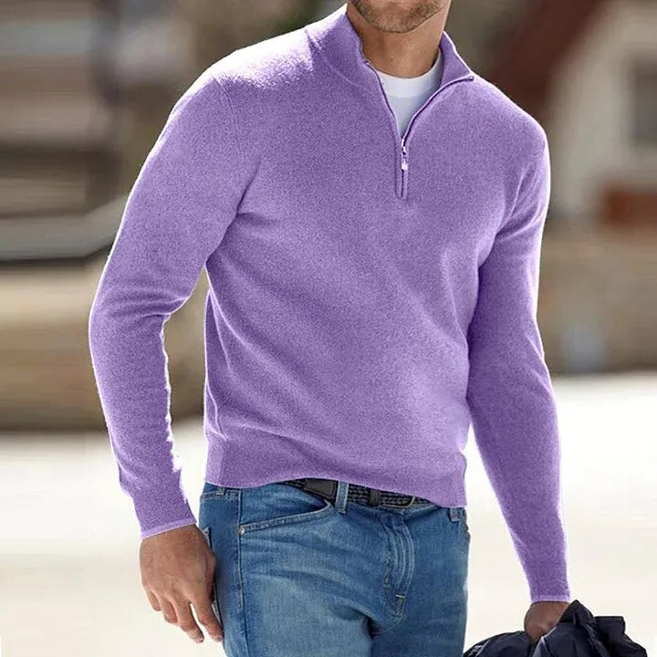 Cashmere Sweater for Men with Long Sleeve and Soft Knit Slim Fit, Seasonal Layering Valideals Outlet