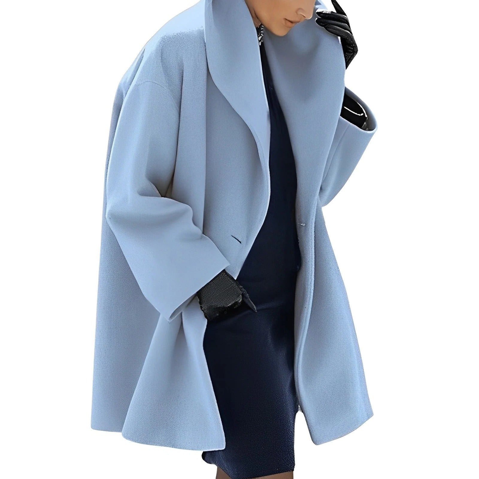 Wool Coat with Belted Waist and Mid-Thigh Length, Fully Lined Wrinkle-Resistant Finish Valideals Outlet