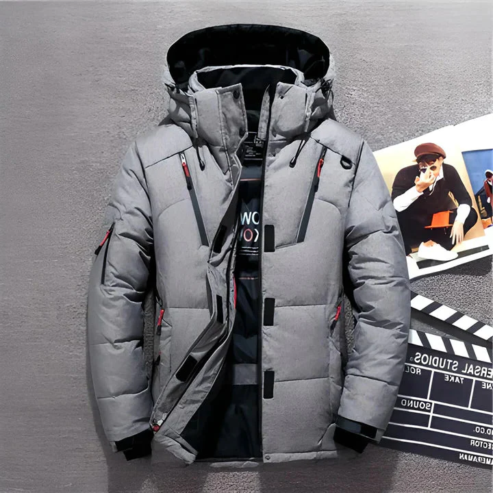 Insulated Winter Jacket with Adjustable Hood and Water-Repellent Shell, Zippered Pockets Valideals Outlet