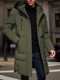 Men's Waterproof Winter Jacket with Quilted Insulation and Adjustable Hood, Long Cut Valideals Outlet