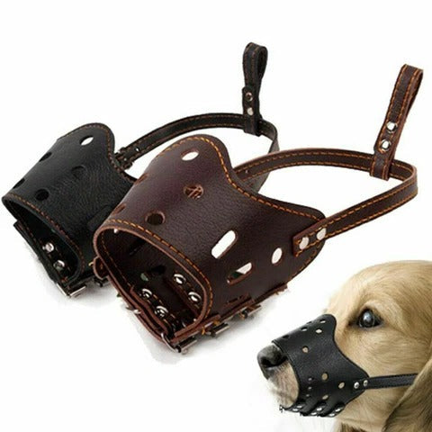 Adjustable Dog Muzzle with Mesh and Leather, Anti-Slip Design Valideals Outlet