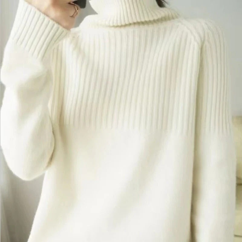 Cashmere Turtleneck Sweater with Lightweight Warmth and Ribbed Cuffs, Relaxed Fit Valideals Outlet
