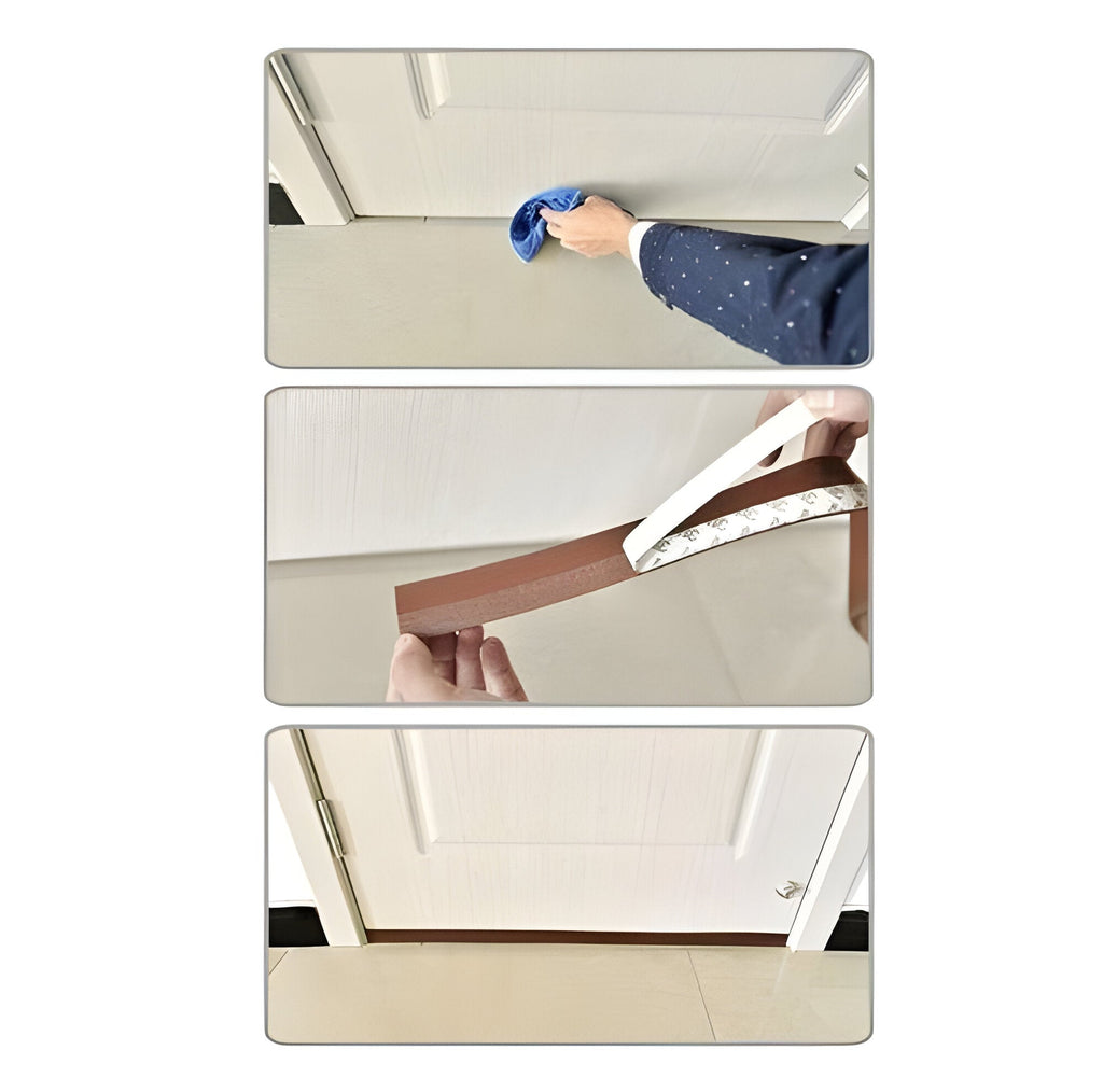 Door Draft Seal Strip with Peel-and-Stick Backing and Clear Flex, 5m Length 0.98in Wide Valideals Outlet